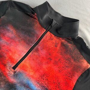 HOT CHILLY'S Thermal Base Layer Top 1/4 Zip Black/Red Activewear Winter Snow M